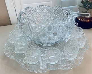 38_____$150
Crystal cut punch bowl with 12 punch cups