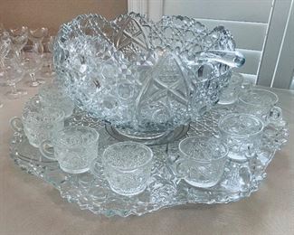 38_____$150
Crystal cut punch bowl with 12 punch cups