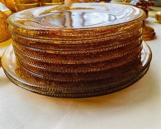 44_____$140
Amber cut glass dinnerware set