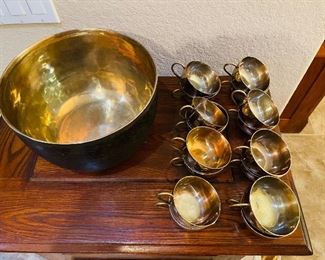55_____$120
Thailand Bronze alloy punch bowl with 16 cups