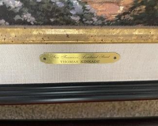 $575 Thomas Kinkade - San Fransisco, Lombart Street CANVAS 161/3450 G/P 30x40 approx 