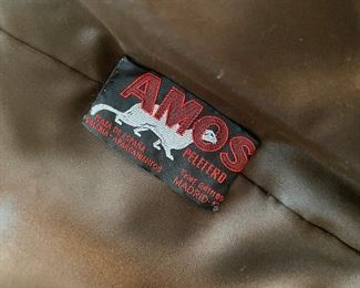 $450 Long grey Shearling lamb coat with leather cuffs size L 