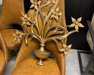 Vintage Italian Gild Gold Flower Wall Art