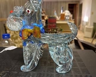 Vintage Murano crystal terrier