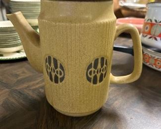 Flame and frost ceramic coffee pot