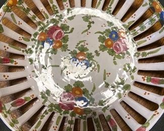 Signed L.Parsi Fruit Basket Bowl