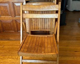 4 MCM wooden folding chairs