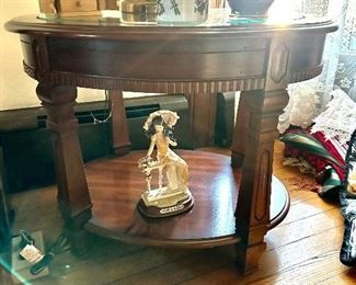 Two Hammary coffee tables with glass tops