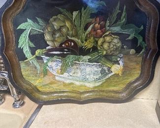Vintage Keller, Charles, large metal serving tray