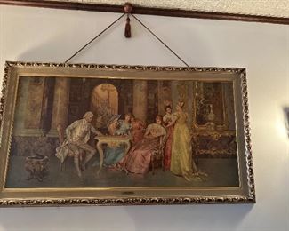 Vintage framed print “ right nowThe Chess Game” OK