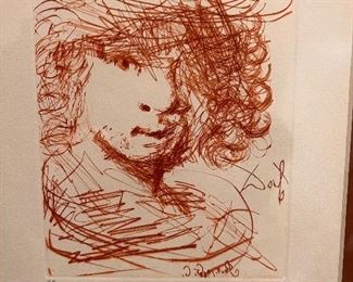 Signed Dali of Rembrandt 
