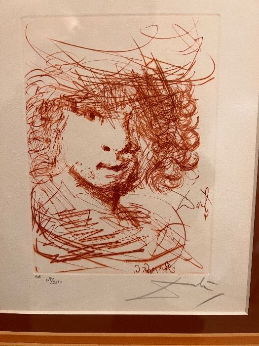 Signed Dali of Rembrandt 