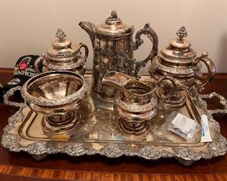 Cox & Clark Antique Silver Coffee Set