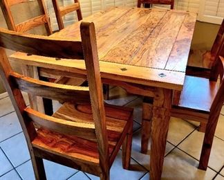 Solid Wood draw-leaf dining table with EIGHT chairs! $495 or bid #11
