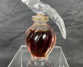 Lalique perfume bottle with Nina Ricci perfume, unopened.