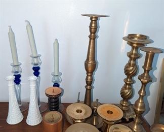 Tons of candles and candle sticks/stands