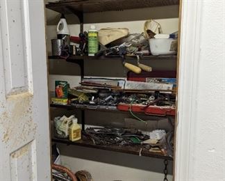 Basement full of tools, wood workshop, collectibles 