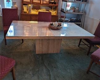 Creme marfil marble dining set 
