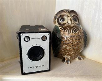 Vintage camera & owl