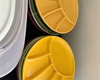 1960s fondue divided plates