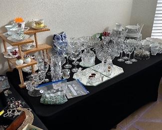 Tea cups, some crystal, China