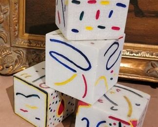 Child's Play cubes by Rose Grant.  Set of carrara marble cubes..  