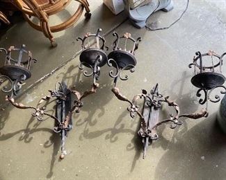 Pair of large sconces. Almost 3”h x 3”w