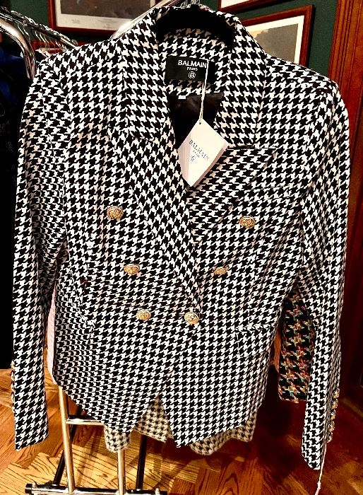 BALMAIN Paris Jacket 2XL HOUNDSTOOTH ~~~NEW WITH TAGS Wow~~~ do we have some ‘FINE HIGHEND DESIGNER’ Womens Clothes 