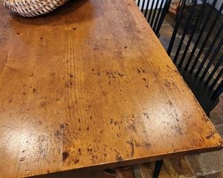 Rustic Trestle Style Pine Tabletop