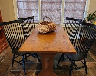 Rustic Trestle Style Pine Table