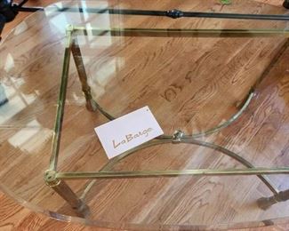 La Barge Brass and Glass Cocktail Table