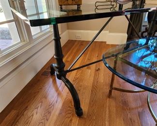 Trestle Iron and Glass Table