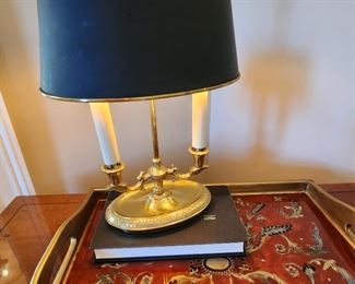 Brass Bouillotte Twin Candle Lamp