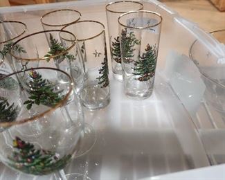 Christmas Spode Stemware