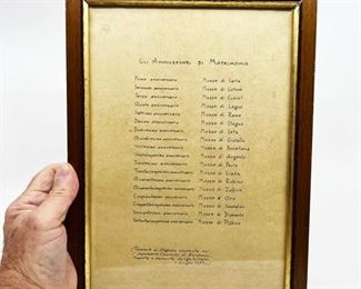 ANTIQUE WEDDING TRADITIONAL GIFTS BY ANNIVERSARY