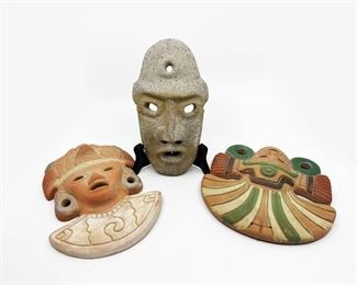 MEXICAN POTTERY & MASKS