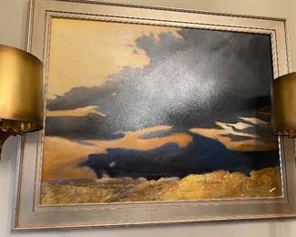 Clouds oil on canvas by Mary Seago