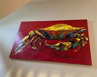 Crab oil on canvas by Martin Welch