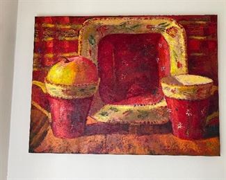 Oil of pottery pieces