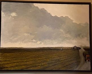 Plowing the Field oil by Mary Seago