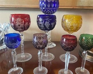 Pretty hand made, hand blown colored stemware
