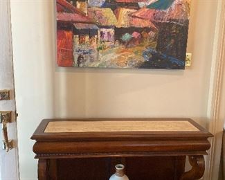 Empire style marble top console 