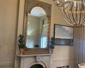 Beautiful trumeau with beveled mirror 
80”high x 45” wide