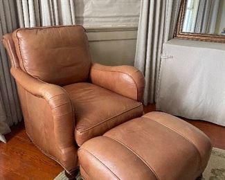 Leather chair and ottoman ❤️