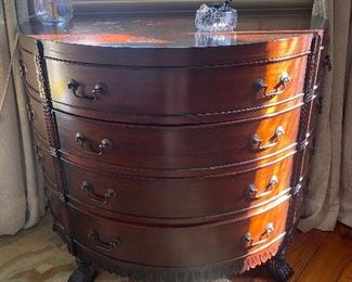 Bow front cabinet with side cabinets 