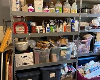 New cleaning supplies, food, health and beauty, etc