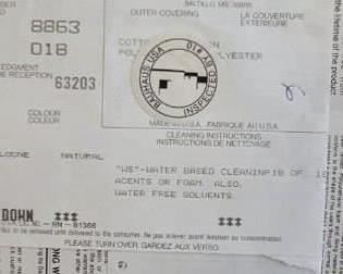 Bauhaus label for love seat and ottoman