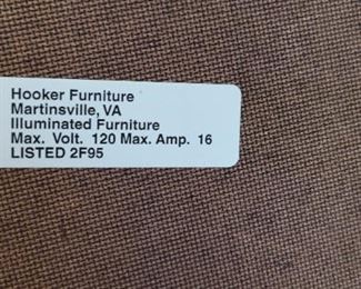 Hooker Entertainment Center, made in Martinsville, VA