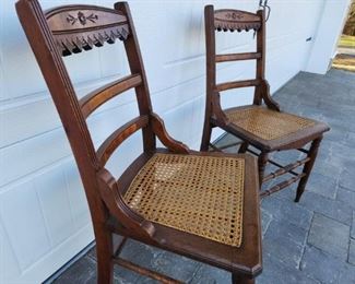 Pair of Cane Seat Chairs