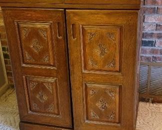 Beautiful hand carved entertainment cabinet, you need to see this piece.